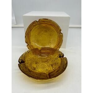 ONLY 1 Vintage 60's Anchor Hocking  Amber Ashtray Tobacciana Ring Trinket Dish